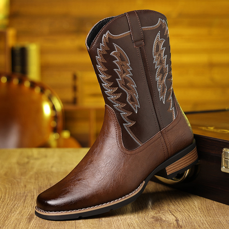 Sewing Embroidery Fabric - Botas de Cowboy Ocidentais Masculinas de
