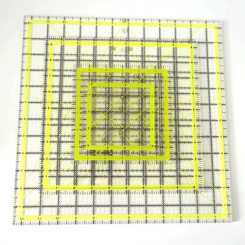 Quilting Ruler Square - 4 pçs quadrado acrílico estofando réguas