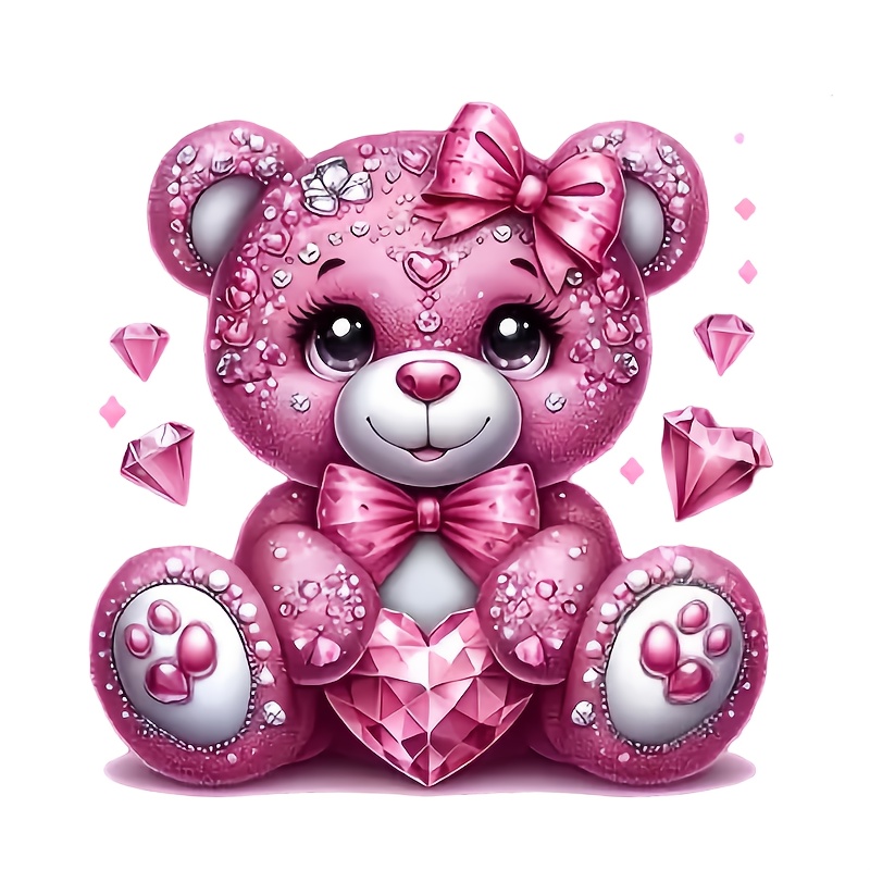 Iron On Patch - Adesivos termocolantes de urso com diamante