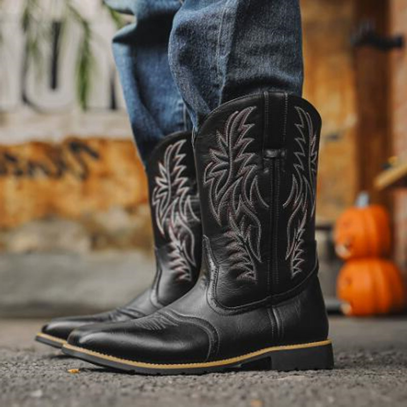 Sewing Embroidery Fabric - Novas Botas Masculinas Altas com Bordado