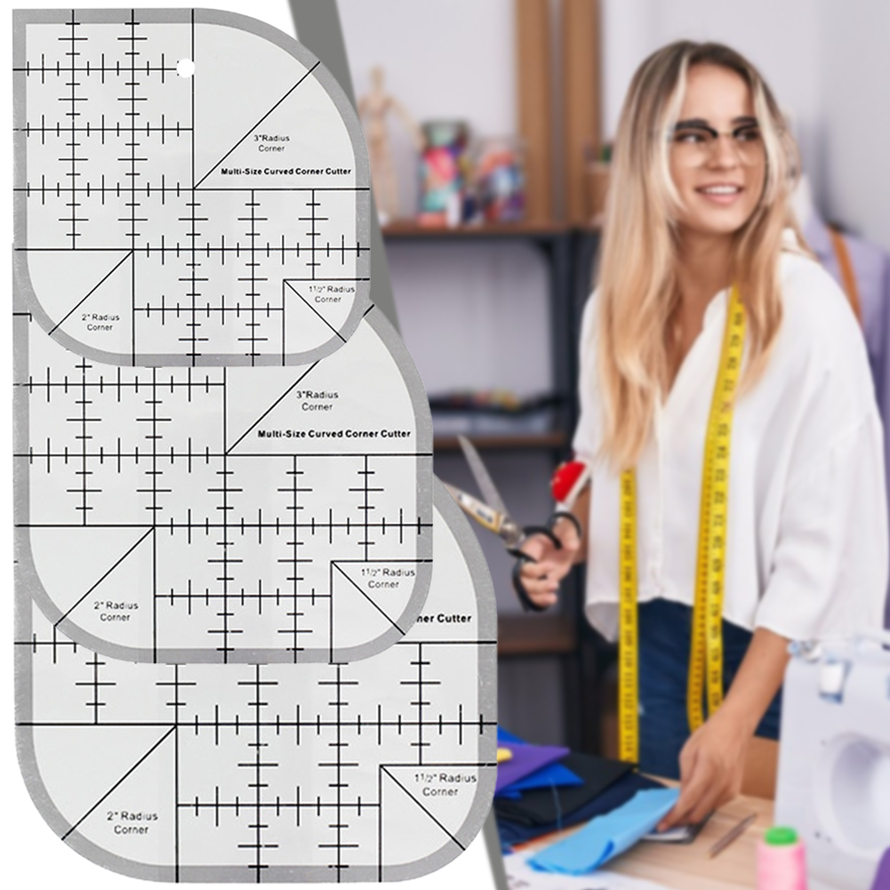 Quilting Ruler Square - Régua de corte de canto curvo