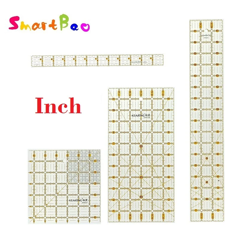 Quilting Ruler Square - Régua acrílica de retalhos com linhas