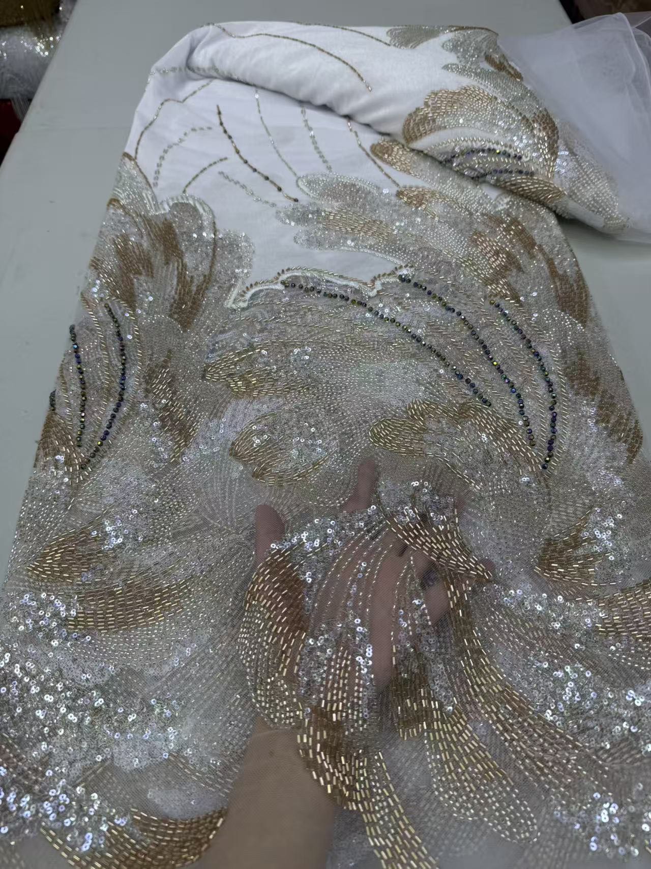 Sewing Velvet Fabric - Tecido de Renda Tule com Lantejoulas