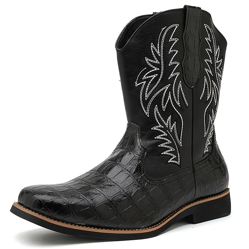 Sewing Embroidery Fabric - Botas Masculinas de Cowboy Ocidental Retrô
