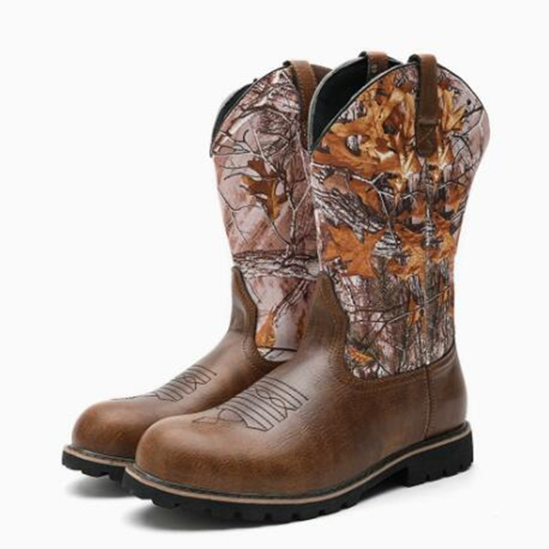 Sewing Embroidery Fabric - Botas Masculinas Clássicas de Couro com