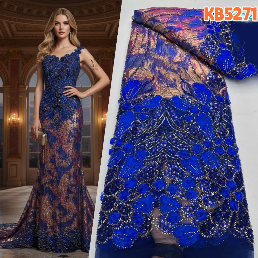 Sewing Velvet Fabric - Tecido de renda nigeriano 5 jardas