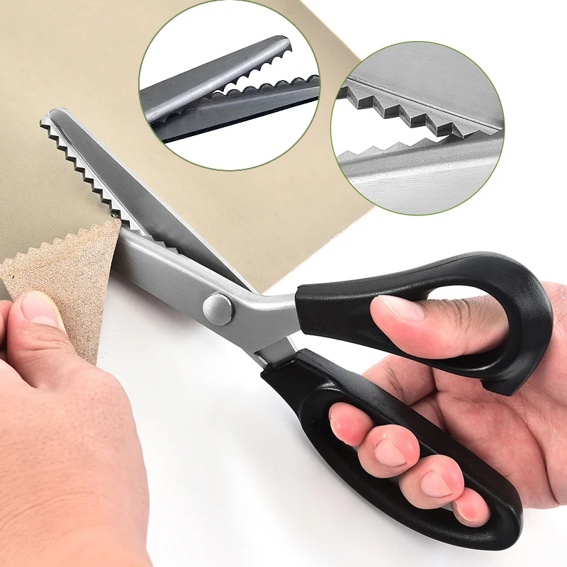 Pinking Shear Blade - Tesoura dentada de aço inoxidável, tesoura