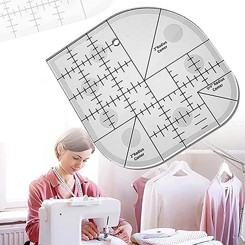 Quilting Ruler Square - Cortador de canto curvo colcha régua