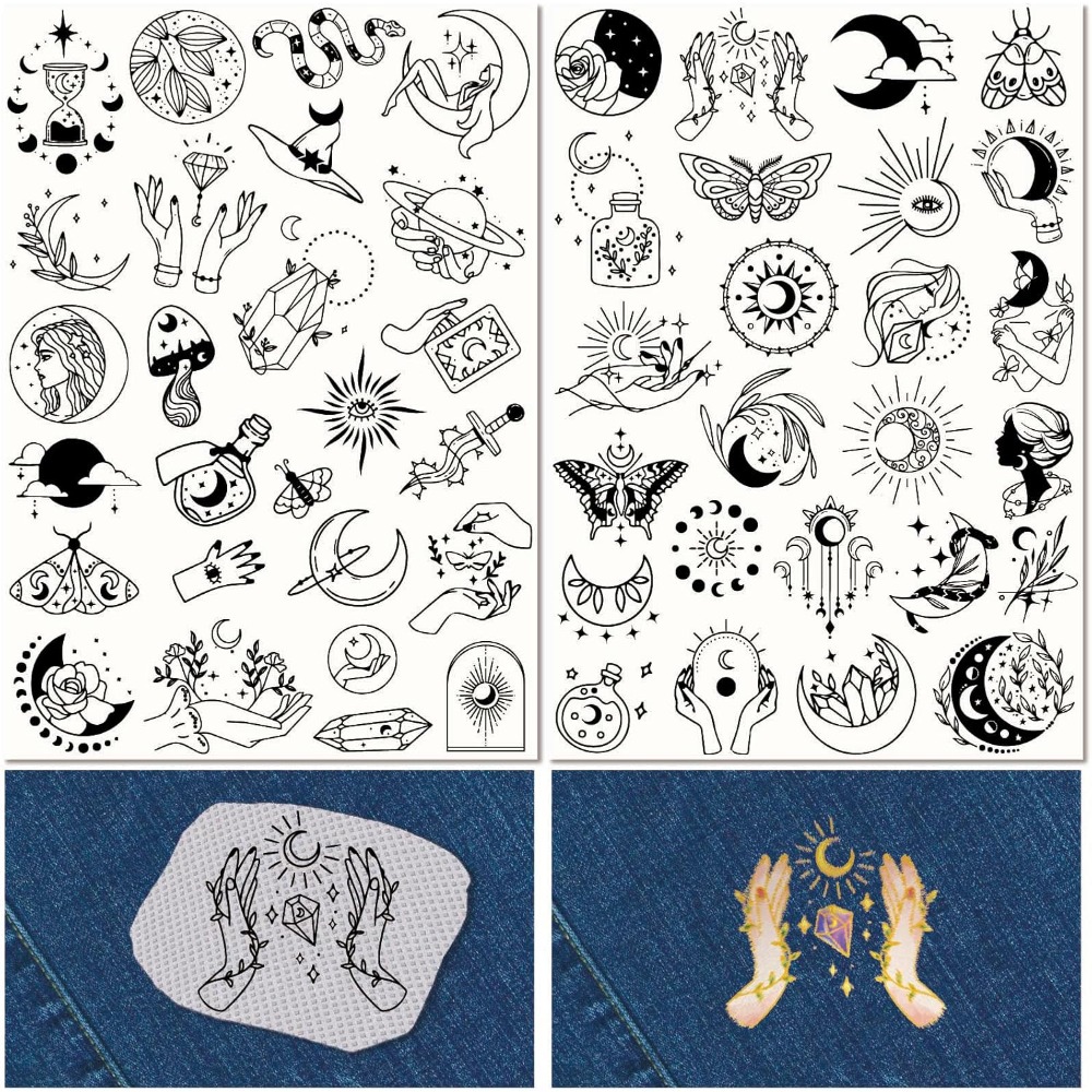 Sewing Embroidery Fabric - 51 pçs boho lua solúvel em
