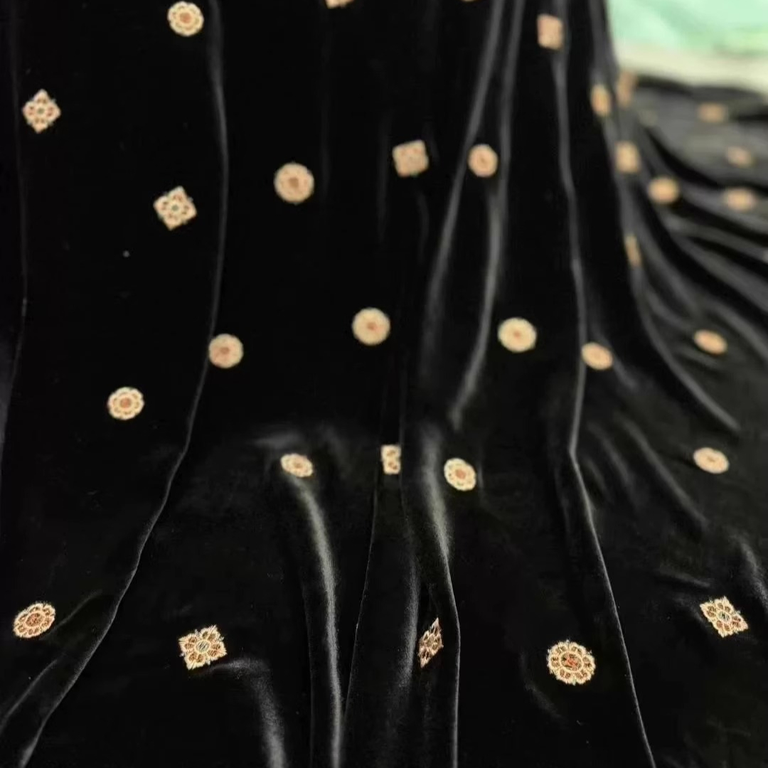 135cm de largura preto verde b - Sewing Velvet Fabric avaliação e preço