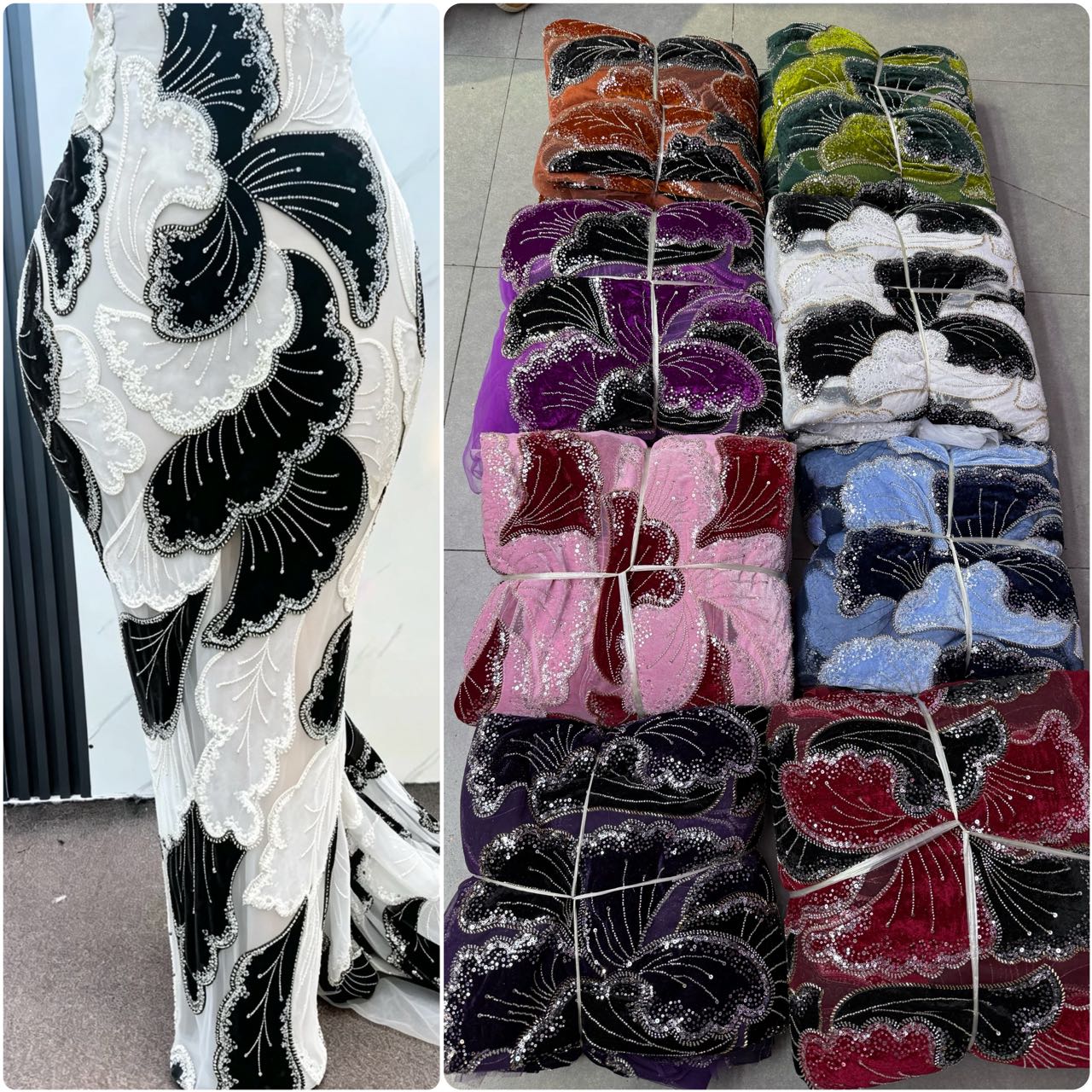 Tecido de Renda de Tule com La - Sewing Velvet Fabric avaliação e preço