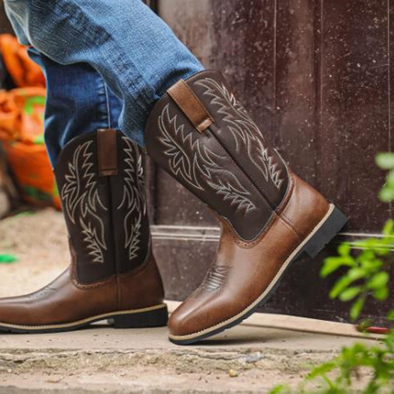 Novas Botas Masculinas Altas c - Sewing Embroidery Fabric avaliação e preço
