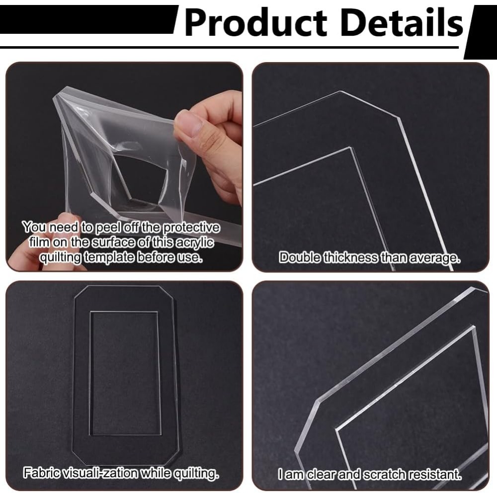 2 conjuntos de modelo de acolc - Quilting Ruler Square avaliação e preço