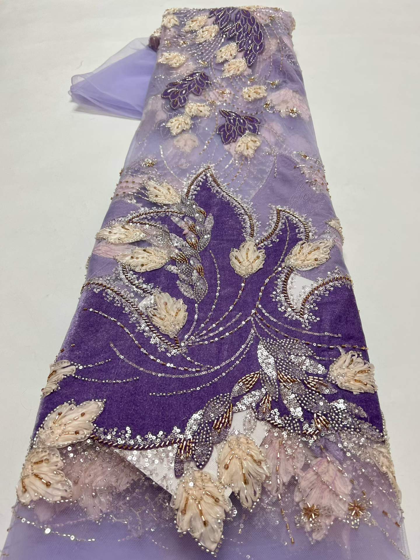 Tecido de Renda Verde com Bord - Sewing Velvet Fabric avaliação e preço