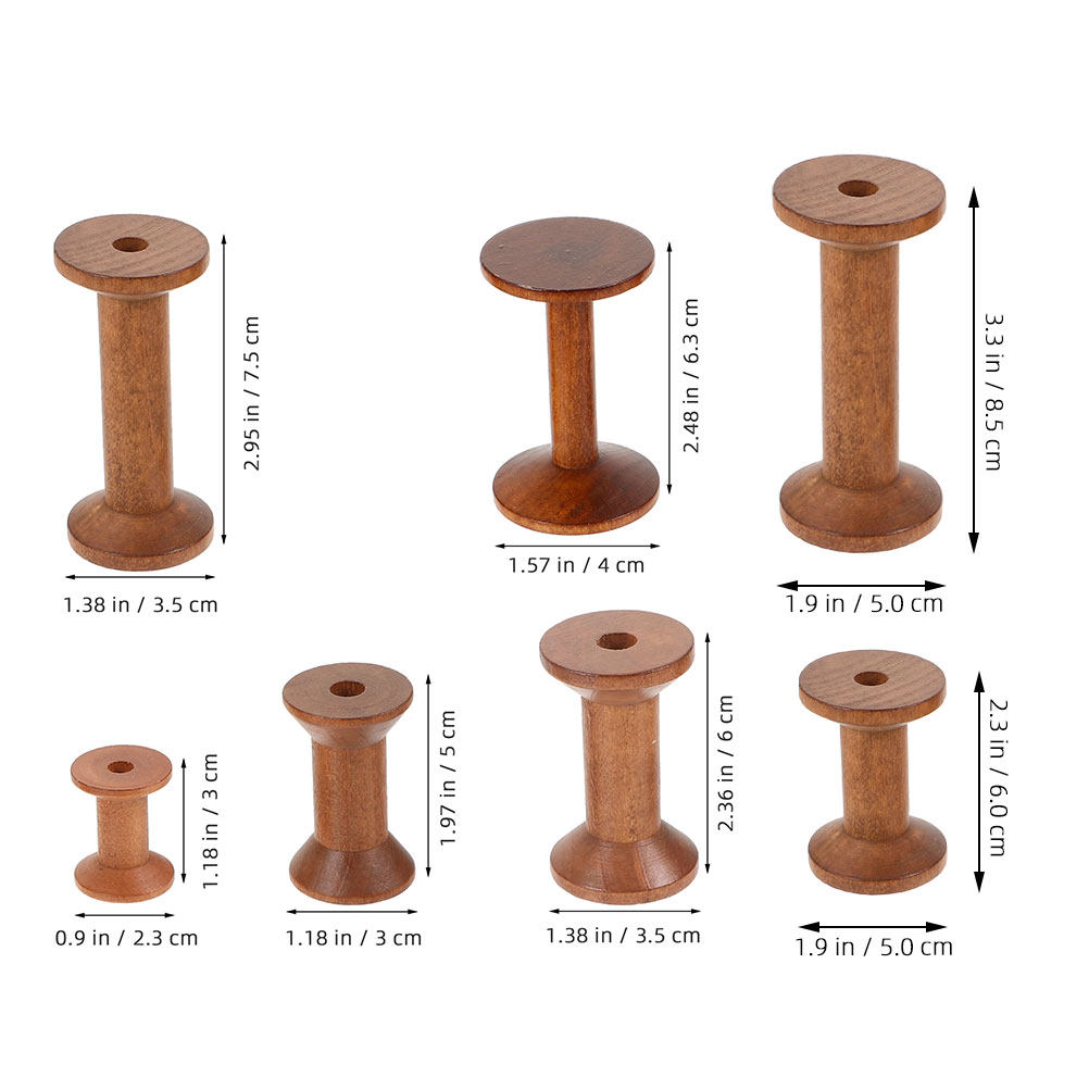 7 Peças de Bobinas de Madeira  - Thread Bobbins Empty avaliação e preço