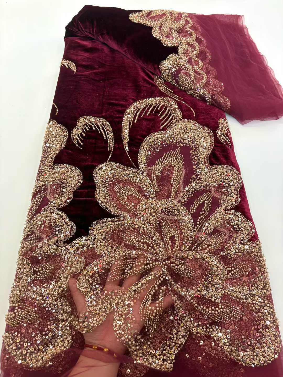 Tecido de renda pesada com con - Sewing Velvet Fabric avaliação e preço