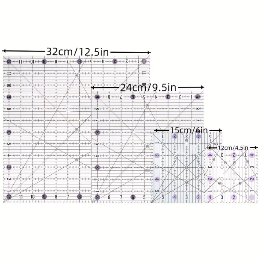 Conjunto de 4 Réguas Quadradas - Quilting Ruler Square avaliação e preço