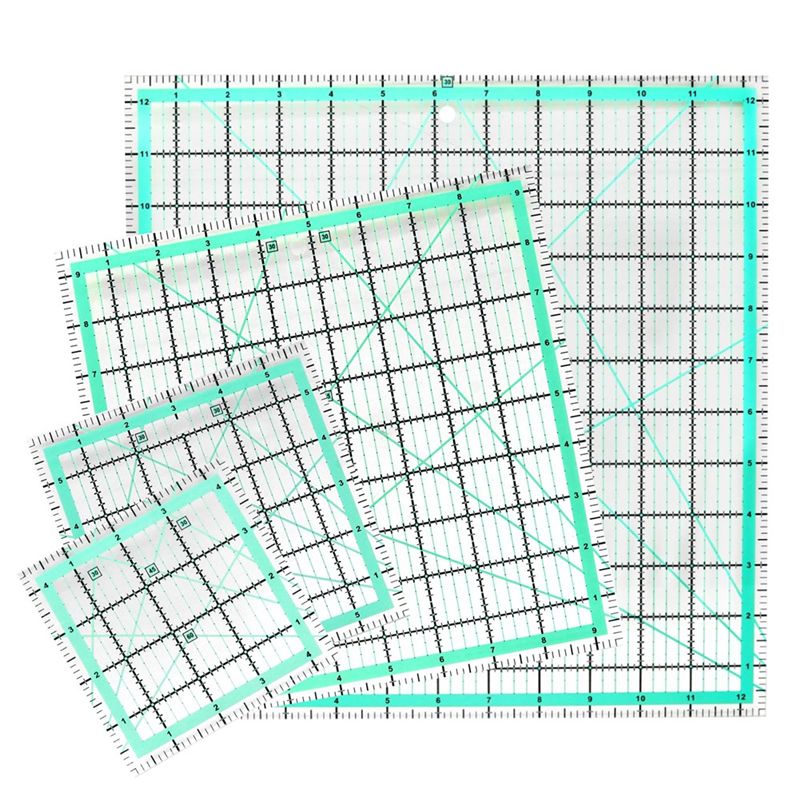 J1UL1N 4PCS Régua de Quilting  - Quilting Ruler Square avaliação e preço