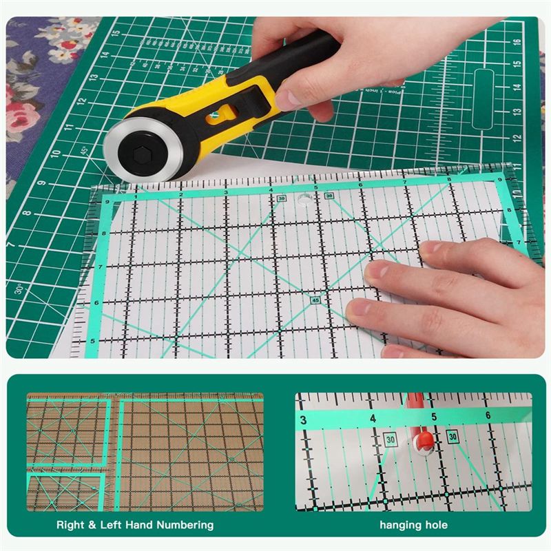 J1UL1N 4PCS Régua de Quilting  - Quilting Ruler Square avaliação e preço
