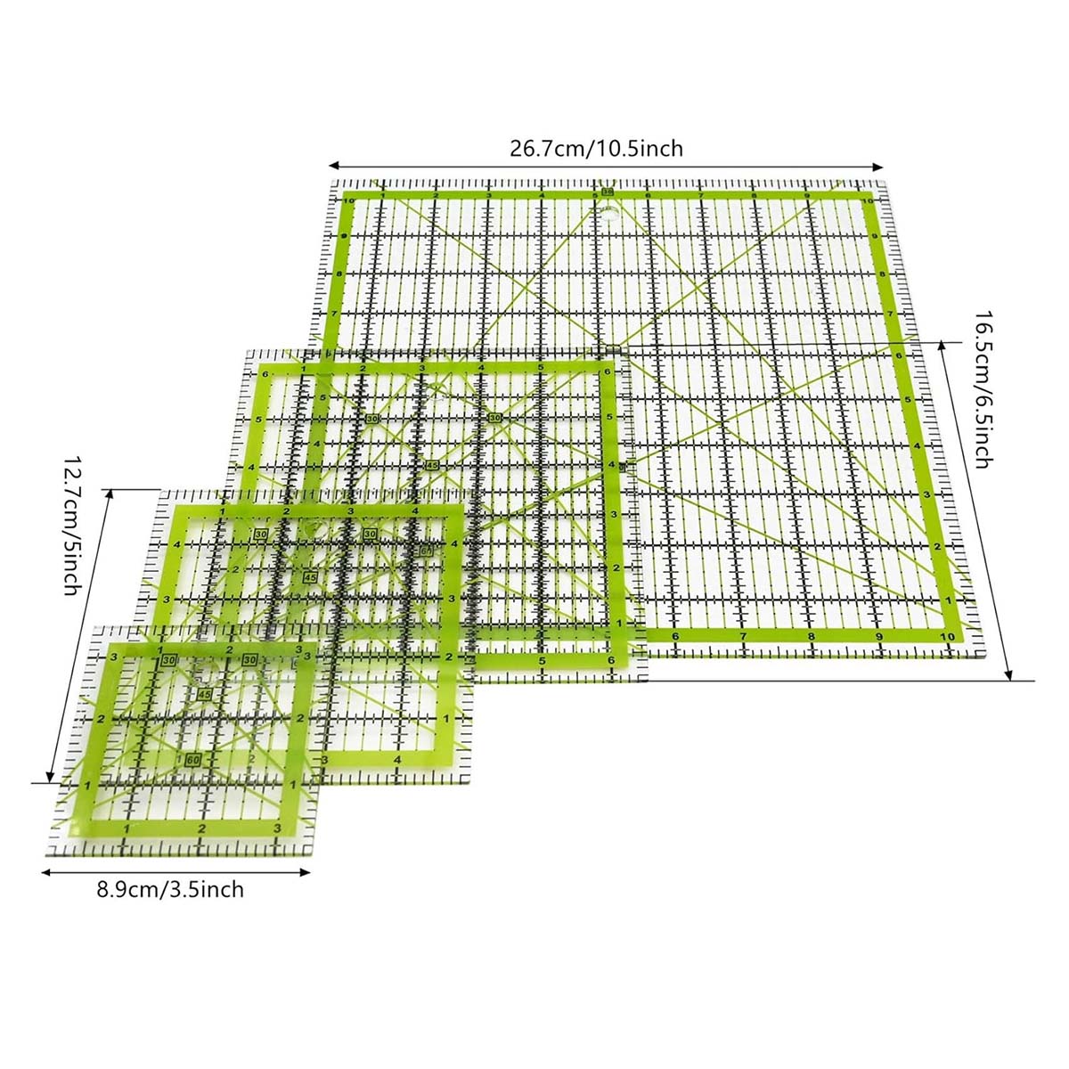 Conjunto de 4 Réguas de Quilti - Quilting Ruler Square avaliação e preço