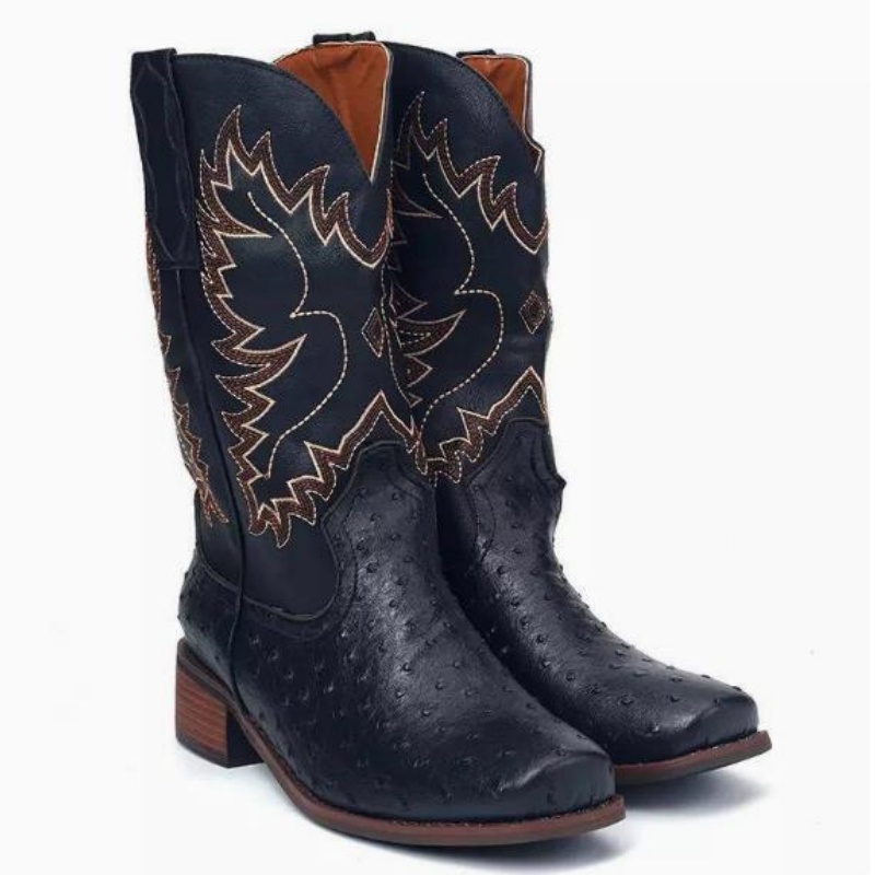 Botas Masculinas Altas com Bor - Sewing Embroidery Fabric avaliação e preço